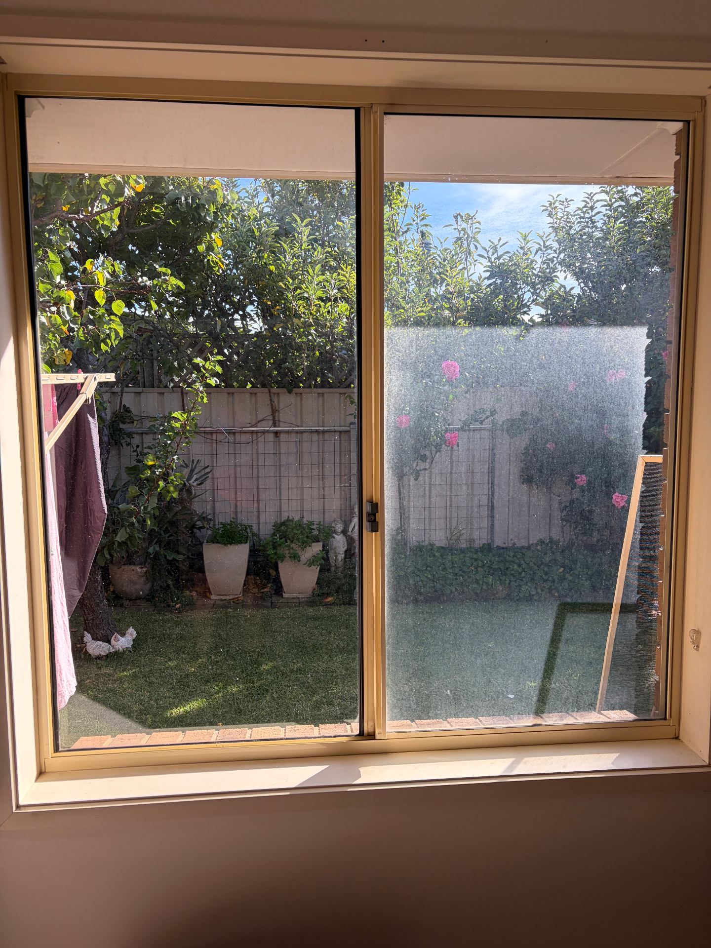 Sliding garden doors — before cleaning