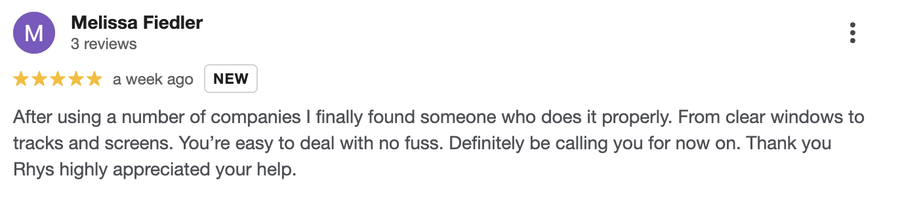 Google review 5 for Chips Window Cleaning