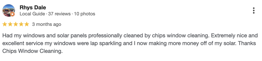Google review 7 for Chips Window Cleaning